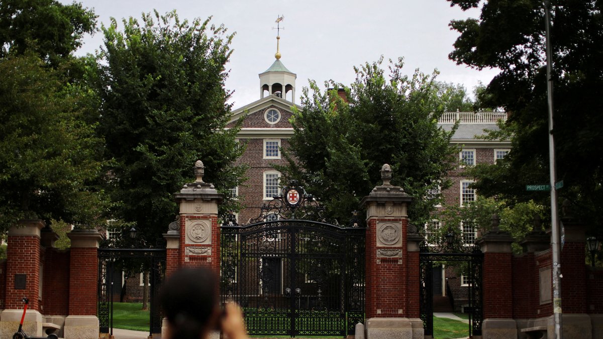 The Van Wickle Gates stand at the edge of the main campus of Brown University in Providence, Rhode Island, U.S., Aug. 16, 2022. (Reuters Photo)