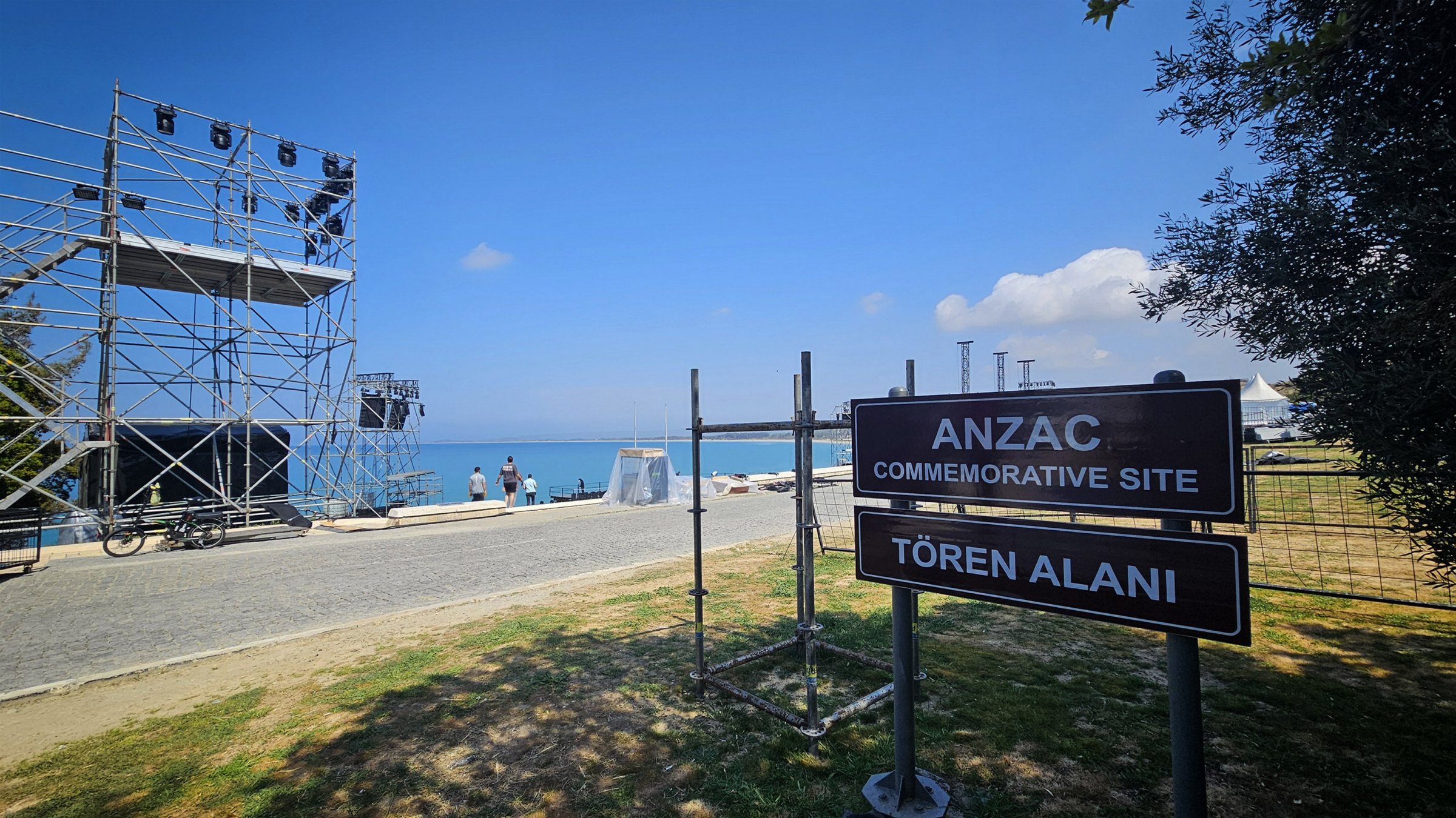 Preparations for the 110th anniversary ceremonies of the Gallipoli Campaign underway at the historical site in Çanakkale, Türkiye, April 19, 2025. (AA Photo) 