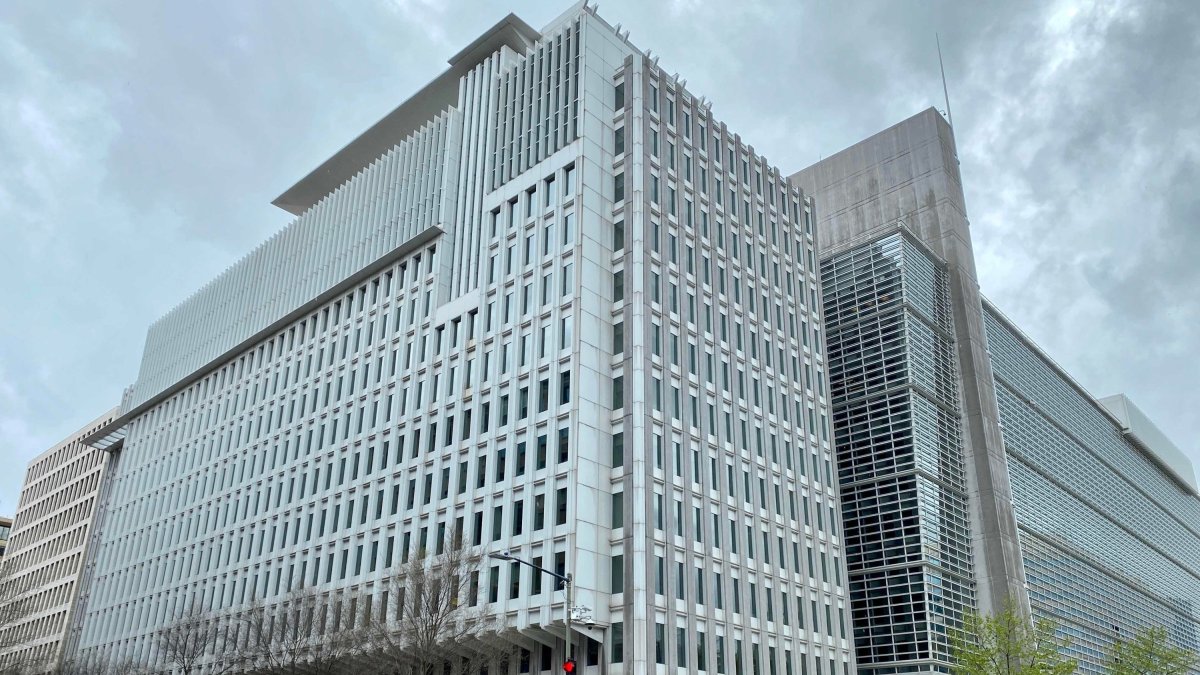 The World Bank Group building is viewed on an empty street in Washington, D.C., U.S., April 13, 2020. (AFP File Photo)