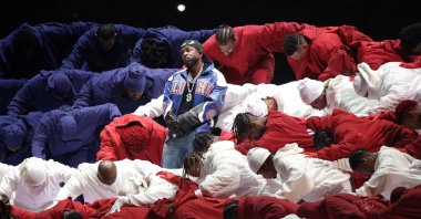 Kendrick Lamar performs during the Super Bowl halftime show at  Caesars Superdome, New Orleans, Louisiana, U.S., Feb. 9, 2025. (Reuters Photo)