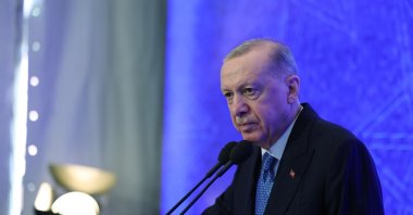 President Recep Tayyip Erdoğan attends an event, Istanbul, Türkiye, April 24, 2025. (İHA Photo)