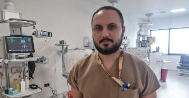 Nurse Hubeydullah Görmez, who stayed by the side of newborns during the earthquake at Başakşehir Çam and Sakura City Hospital, Istanbul, Türkiye, April 24, 2025. (AA Photo)








