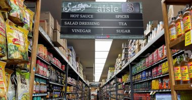 A condiment aisle is seen at a FoodTown grocery store in Brooklyn, New York, U.S., Feb. 26, 2025. (Reuters Photo)