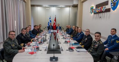 Turkish and Greek delegations attend a meeting in Thessaloniki, Greece, April 28, 2025. (DHA Photo)