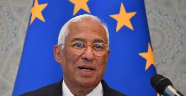 European Council President Antonio Costa speaks during a joint press conference with European Commission President during the EU-Central Asia summit in Samarkand, April 4, 2025. (AFP Photo)