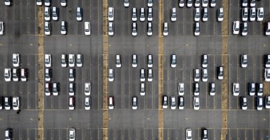 New vehicles awaiting transport from the Dundalk Marine Terminal, Baltimore, Maryland, U.S., April 7, 2025. (EPA Photo)