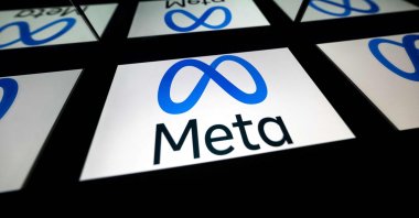This file picture shows a tablet displaying the logo of the company Meta, in Toulouse, southwestern France, Jan. 12, 2023. (AFP Photo)