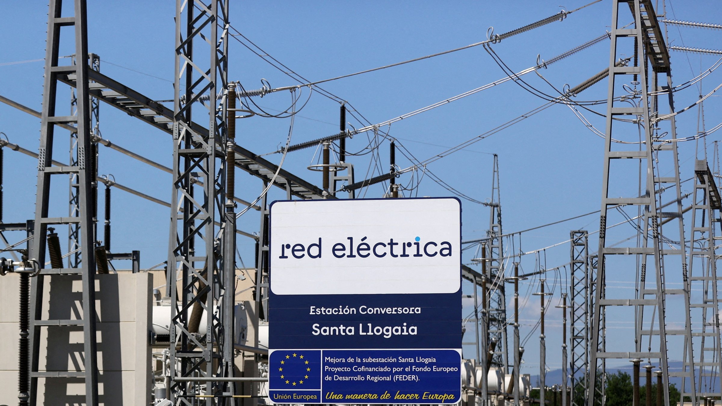 A view shows the Santa Llogaia electrical substation connected to the interconnection grid between France and Spain, which tripped after a sudden, large drop in power supply and caused the major blackout in the Iberian Peninsula, in the village of Santa Llogaia d&#039;Alguema, near Figueres, Spain, April 29, 2025. (Reuters Photo)