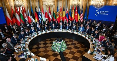 Participants attend the Three Seas Initiative Summit at the Royal Castle, Warsaw, Poland, April 29, 2025. (EPA Photo)