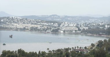 Heavy rains disrupt life, causing flooding and strong currents in Bodrum, Türkiye, April 30, 2025. (DHA Photo) 