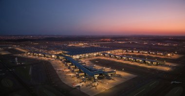 An aerial view of Istanbul Airport showing its layout and infrastructure, Istanbul, Türkiye, April 16, 2025. (AA Photo) 