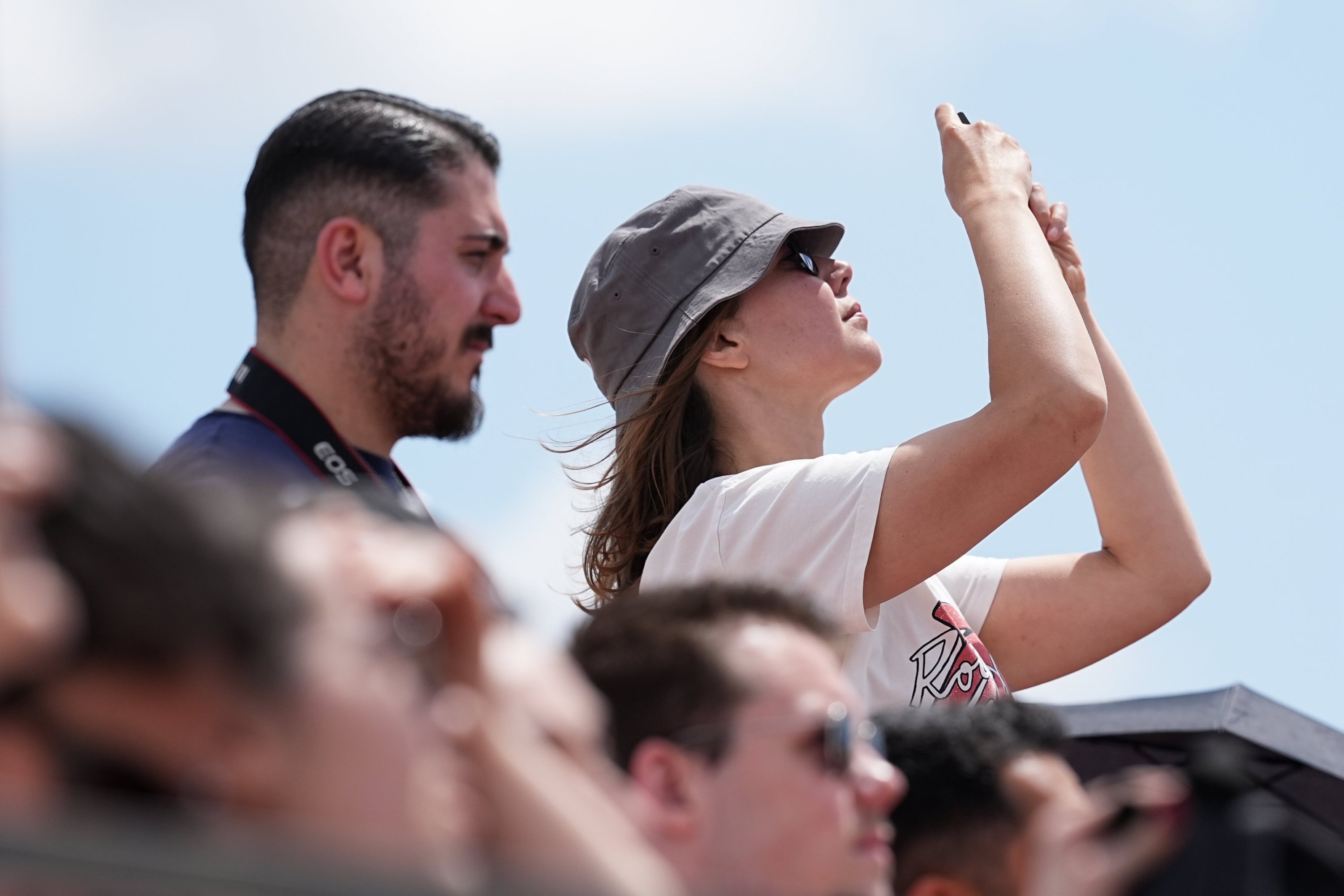 Visitors take photos at Teknofest 2025, held in Lefkoşa, Turkish Republic of Northern Cyprus (TRNC), May 1, 2025. (AA Photo)