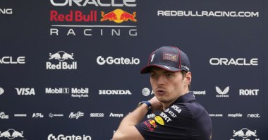 Red Bull driver Max Verstappen arrives for a press conference ahead of the Australian Formula One Grand Prix at Albert Park, Melbourne, Australia, March 13, 2025. (AP Photo)