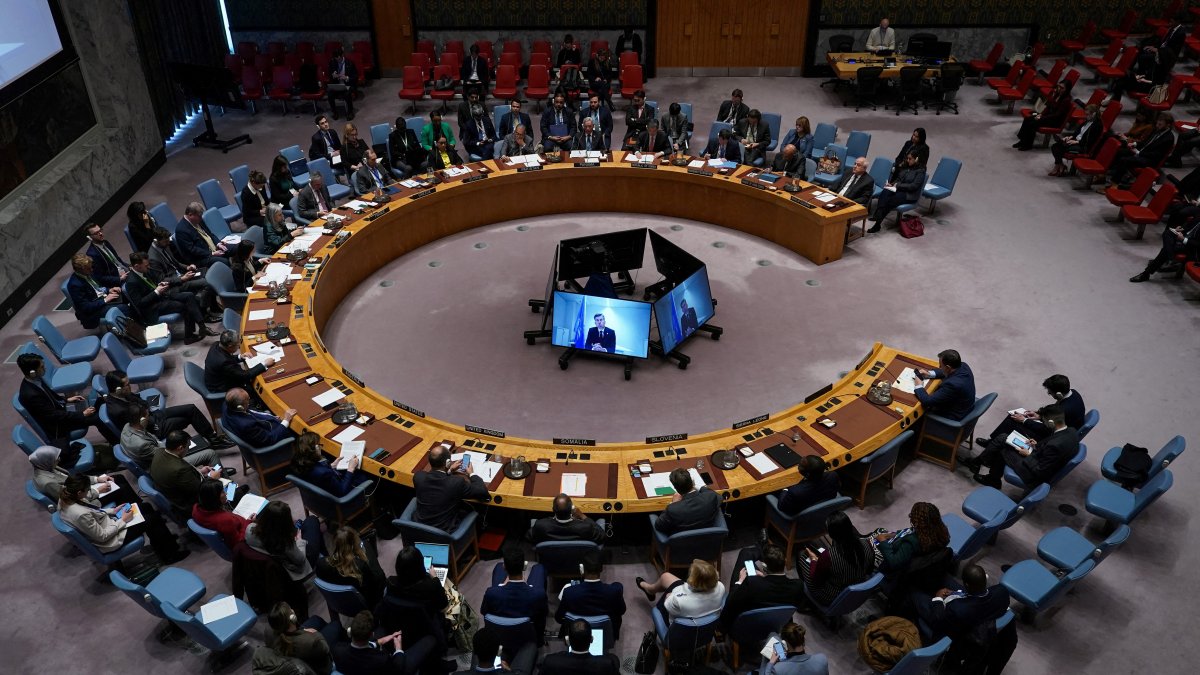 People attend a Security Council meeting at the United Nations headquarters, New York City, U.S., March 18, 2025. (Reuters Photo)