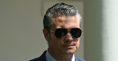 U.S. Secretary of Defense Pete Hegseth looks on before a National Day of Prayer event in the Rose Garden of the White House, Washington, U.S., May 1, 2025. (AFP Photo)