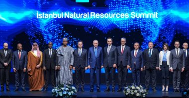 President Recep Tayyip Erdoğan and other officials pose for a photo during the Istanbul Natural Resources Summit (INRES 2025), Istanbul, Türkiye, May 2, 2025. (AA Photo)