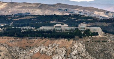 This aerial photo shows the Syrian presidential palace in Mount Qasyoun, Damascus, Syria, May 2, 2025. (AFP Photo)