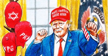 &quot;Trump is not worried about the stability of the Middle East as long as CENTCOM, the Israel Lobby and NeoCons let him be Trump!&quot; (Illustration by Erhan Yalvaç)