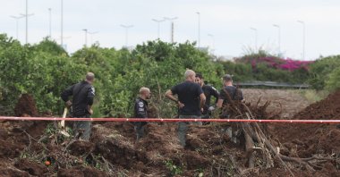 Police inspect the damage caused by a ballistic missile fired from Yemen at the Ben Gurion airport, Tel Aviv, Israel, May 4, 2025. (EPA Photo)