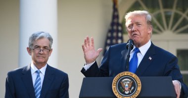 U.S. President Donald Trump announces his nominee for chair of the Federal Reserve, Jerome Powell (L), the White House, Washington, D.C., U.S., Nov. 2, 2017. (AFP Photo)