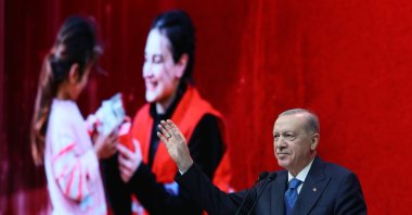 President Recep Tayyip Erdoğan speaks at a board meeting of the Turkish Red Crescent (Kızılay), in the capital Ankara, Türkiye, May 5, 2025. (AA Photo)