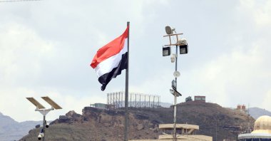 A Yemeni flag flutters on a street in Sanaa, Yemen, May 5, 2025. (EPA Photo)