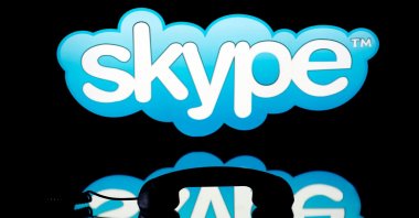 The logo of Skype is displayed on a tablet in Paris, France, Jan. 2, 2014. (AFP Photo)