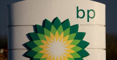 Signage is seen outside a BP petrol station in Liverpool, Britain, Feb. 7, 2023. (Reuters Photo)