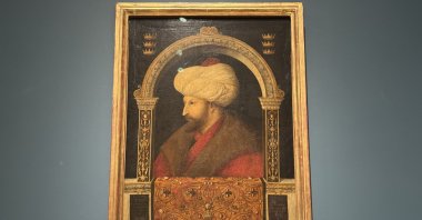 Renowned portraits of Mehmet the Conqueror (Mehmed II), painted by Italian artist Gentile Bellini, are currently on display in London, U.K., May 2, 2025. (AA Photo)