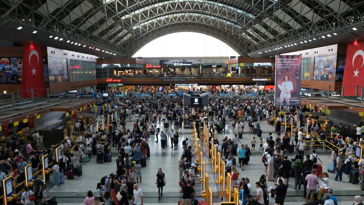 An aerial view of the terminal at Sabiha Gökçen International Airport, Istanbul, Türkiye, April 7, 2025. (IHA Photo)