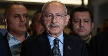 The former chair of the Republican People&#039;s Party’s (CHP) Kemal Kılıçdaroğlu talks to reporters after visiting the late Turkish Deputy Parliament Speaker Sırrı Süreyya Önder at hospital during his treatment, Istanbul, Türkiye, April 16, 2025. (AA Photo)