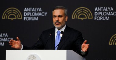 Turkish Foreign Minister Hakan Fidan speaks during a press conference at Antalya Diplomacy Forum in Antalya, Türkiye, April 13, 2025. (Reuters Photo)