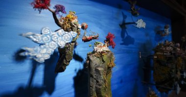 A miniature artpiece made by Uğur Emre Yürük is on display at his workshop in Kuzguncuk, Istanbul, Türkiye, May 9, 2025. (AA Photo)