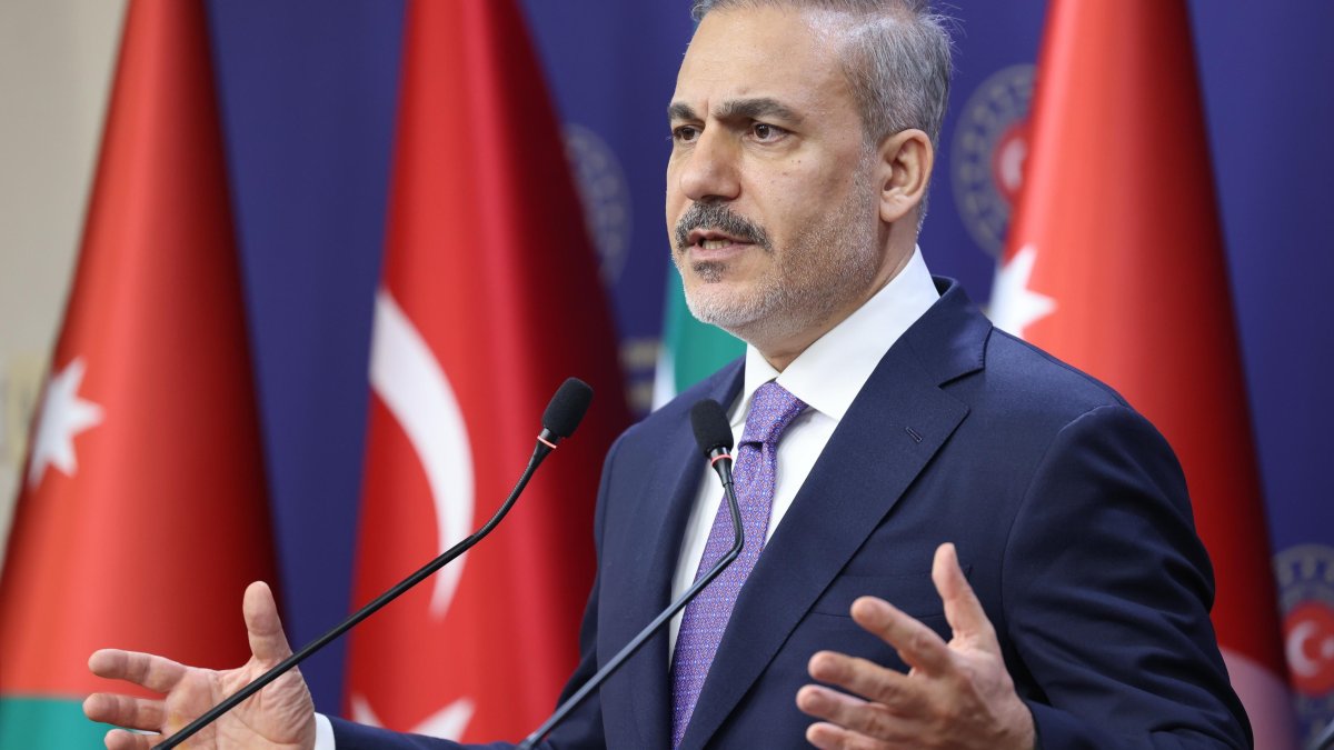 Turkish Foreign Minister Hakan Fidan speaks at a press briefing in Ankara, Türkiye, May 12, 2025. (IHA Photo)