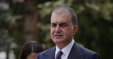 Justice and Development Party (AK Party) spokesperson Ömer Çelik speaks to reporters, Ankara, Türkiye, May 8, 2025. (AA Photo)