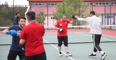 The Turkish National Men’s Boxing Team trains at the Kadıdağı Boxing Training Center ahead of the Poland&#039;s 2025 Feliks Stamm World Boxing Cup, Kastamonu, Türkiye, May 11, 2025. (AA Photo)