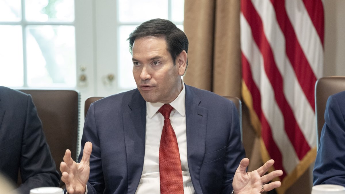 U.S. Secretary of State Marco Rubio speaks during a cabinet meeting held by President Donald Trump, in the Cabinet Room of the White House in Washington, D.C., April 30, 2025.  (EPA Photo)