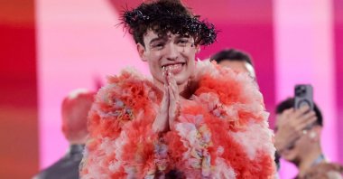 Nemo, representing Switzerland, reacts after winning during the Grand Final of the 2024 Eurovision Song Contest, Malmo, Sweden, May 11, 2024. (Reuters Photo)