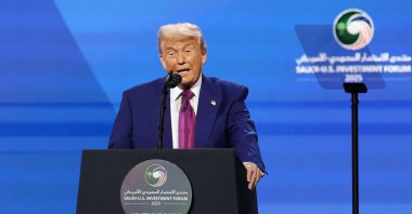 U.S. President Donald Trump attends the Keynote Address at the Saudi-U.S. Investment Forum in Riyadh, Saudi Arabia, May 13, 2025. (EPA Photo)