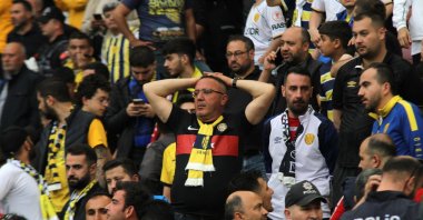 Ankaragücü fans react after their relegation following the 1. Lig week 38 match against Amed Sportif Faaliyetler, Ankara, Türkiye, May 10, 2025. (AA Photo)
