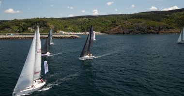 Sailors compete as the Samsun stage of the 6th Presidential International Yacht Races kicks off in the Black Sea, Samsun, Türkiye, May 15, 2025. (AA Photo)
