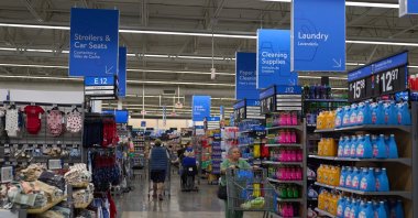 People shop at a Walmart store in Los Angeles, California, U.S., May 14, 2025. (EPA Photo)
