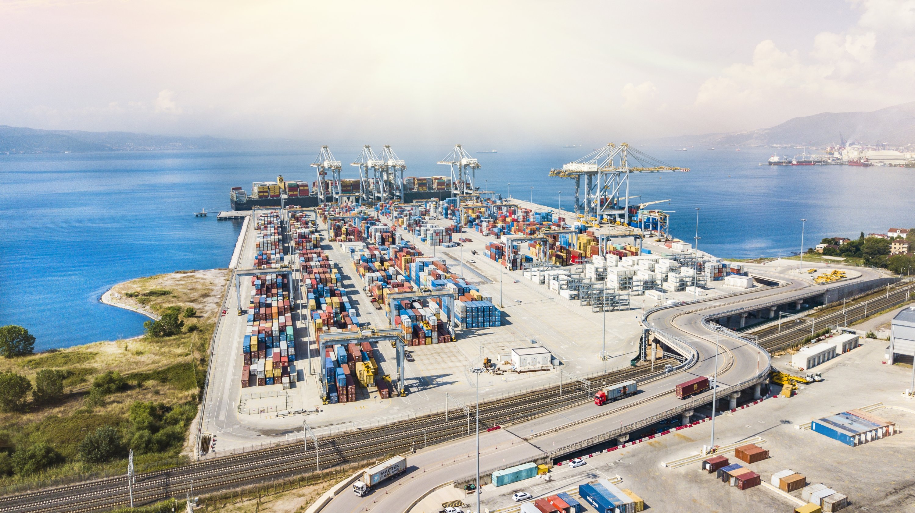 Kocaeli, Kuzeybatı Türkiye, 12 Eylül 2018'de DP World Yarmca'nın hava manzarası. (DP World EVYAP'ın izniyle)