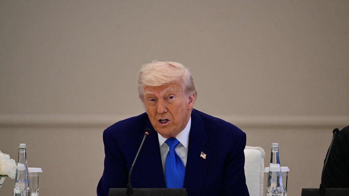 U.S. President Donald Trump attends a business forum at the Ritz-Carlton, Abu Dhabi, United Arab Emirates (UAE), May 16, 2025. (AFPP photo)