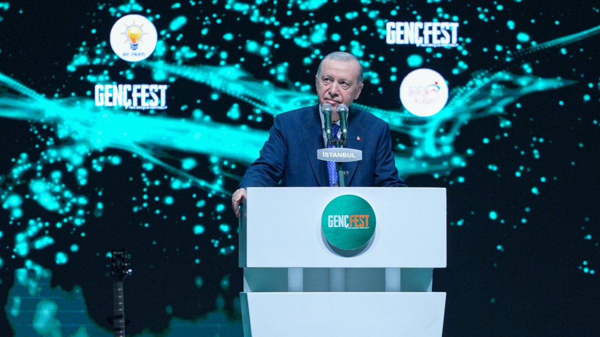 President Recep Tayyip Erdoğan speaks at Gençfest in Istanbul, May 16, 2025. (AA Photo)