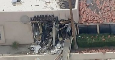Debris covers the ground after an explosion, Palm Springs, U.S., May 17, 2025. (AP Photo)