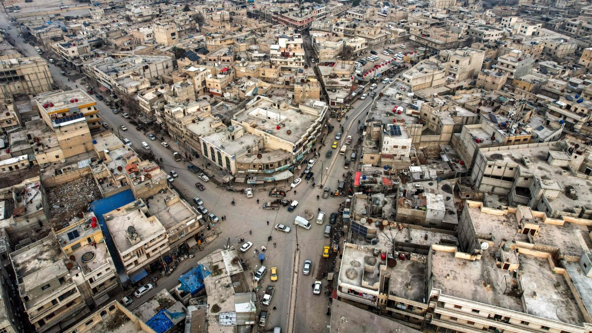 An aerial view of Manbij, Syria, Jan. 4, 2025. (AFP Photo)