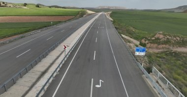 Musical notation is seen on the Nallıhan-Beypazarı state road, Ankara, Türkiye, May 19, 2025. (IHA Photo)