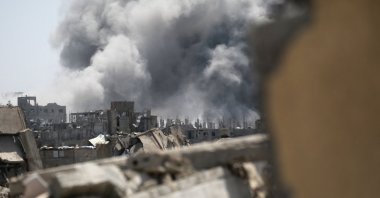 Smoke rises from the site of an Israeli strike in eastern Jabalia in the northern Gaza Strip, Palestine, May 19, 2025. (AFP Photo)