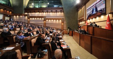 A view of the Istanbul Metropolitan Municipality (IBB) Assembly in session, Istanbul, Türkiye, May 12, 2025. (AA Photo)